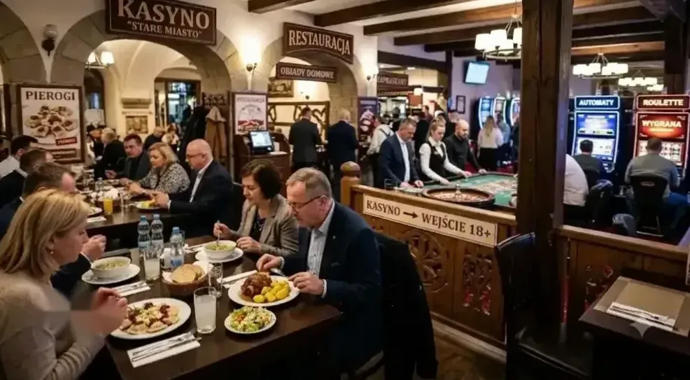 Kolacja galowa w sali głównej